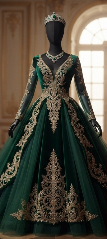 The Regal Velvet & Satin Gown Collection