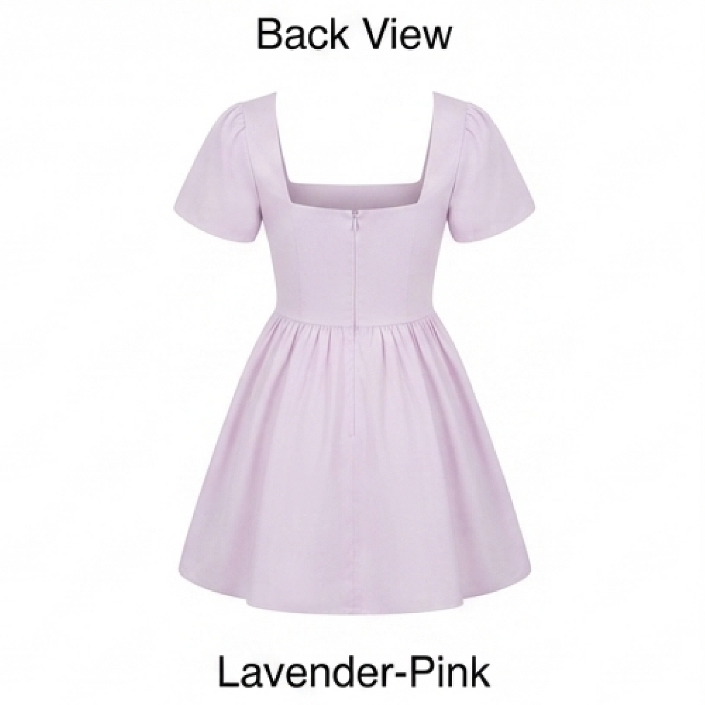 Square Neck Puff Sleeve Fit-and-Flare Mini Dress